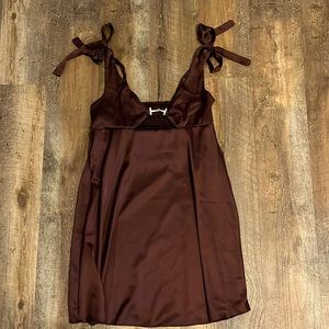 Silk brown dress